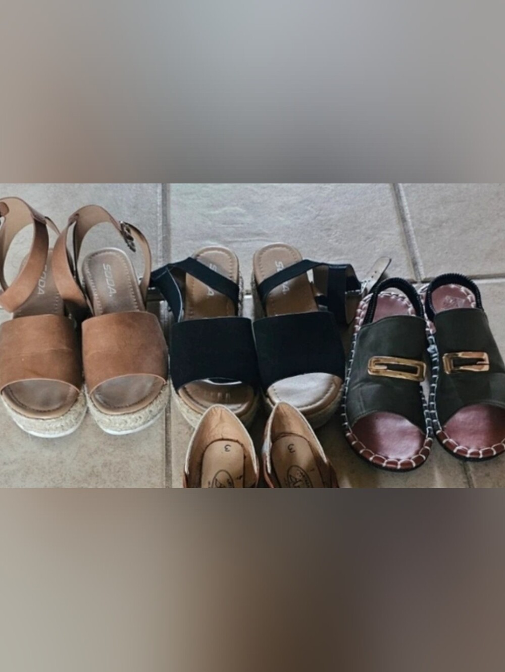 Bundle of women's sandals Size 6. 3 Pair